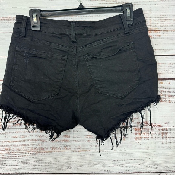 KanCan Shorts raw hem black ripped distressed size 11 denim shorts - Picture 3 of 5
